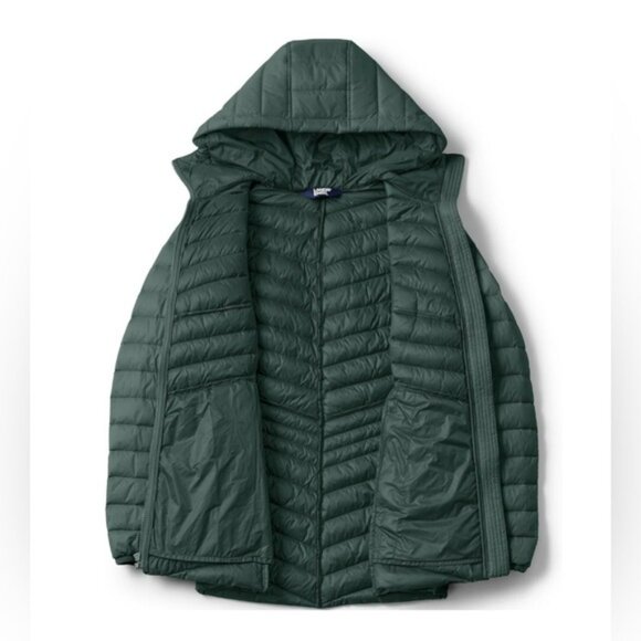 NWT Land's End Women's Wanderweight Packable Down Hooded Jacket - Picture 4 of 4